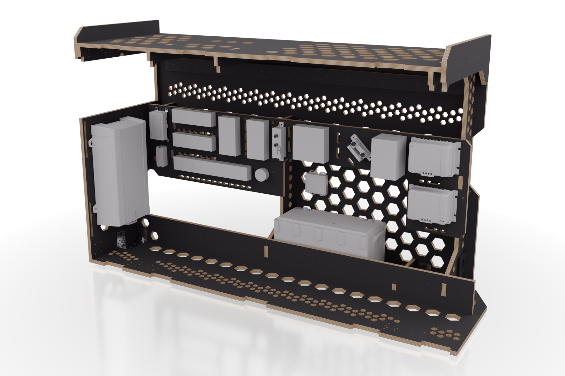 CAD-Render — Installationsraum Elektrik im Heckmodul
